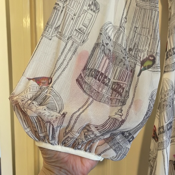 Ted Baker Birdcage Long Sleeve Beaded Shift Dress Size 1 - Picture 7 of 16